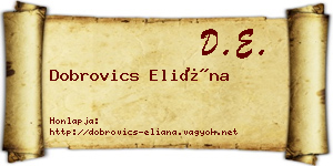 Dobrovics Eliána névjegykártya